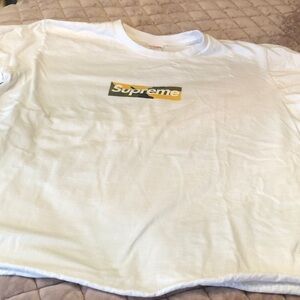 Supreme White Tee with Yellow Logo